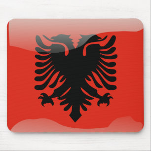 Tapis De Souris Drapeau brillant albanais