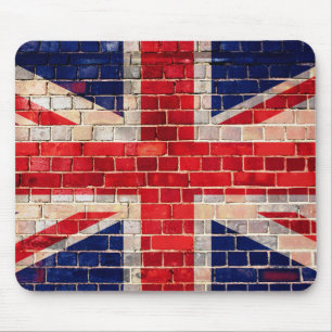 Tapis De Souris Drapeau britannique sur la mousepad murale en briq