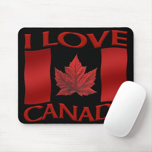 Tapis De Souris Drapeau Canada Mousepad I Love Canada Mousepad (Avec souris)