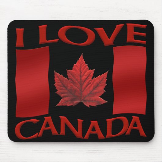 Tapis De Souris Drapeau Canada Mousepad I Love Canada Mousepad (Devant)