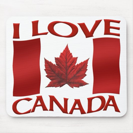 Tapis De Souris Drapeau Canada Mousepad I Love Canada Mousepad (Devant)