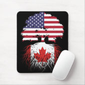 Tapis De Souris Drapeau canadien américain des racines d'arbre (Avec souris)