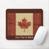 Tapis De Souris Drapeau canadien sur écorce de bouleau interne (Avec souris)