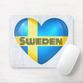 Tapis De Souris Drapeau cardiaque Suède (Avec souris)