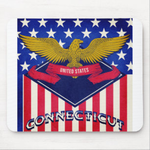Tapis De Souris Drapeau Connecticut USA