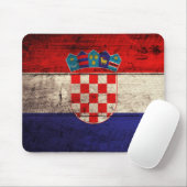 Tapis De Souris Drapeau Croatie en bois ancien (Avec souris)