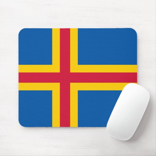 Tapis De Souris Drapeau d'Åland Mousepad (Avec souris)