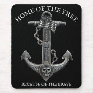 Tapis De Souris Drapeau d'ancre de pirate nautique patriotique