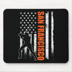 Tapis De Souris Drapeau de baseball de San Francisco Usa vintage p
