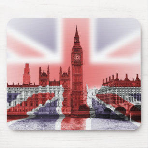 Tapis De Souris Drapeau de Big Ben Londres et d'Union Jack