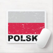 Tapis De Souris Drapeau de cru de la Pologne (Avec souris)
