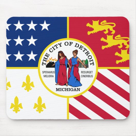 Tapis De Souris Drapeau de Détroit (Devant)
