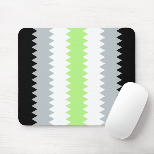 Tapis De Souris Drapeau de fierté Agender Abstrait Groovy Boho Zig (Avec souris)