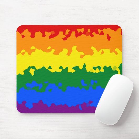 Tapis De Souris Drapeau de fierté gay arc-en-ciel mosaïque abstrai (Avec souris)