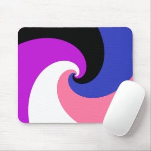 Tapis De Souris Drapeau de fierté Genderfluid Abstrait Spirale Boh