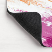 Tapis De Souris Drapeau de fierté lesbienne abstrait trippy ondulé (Coin)
