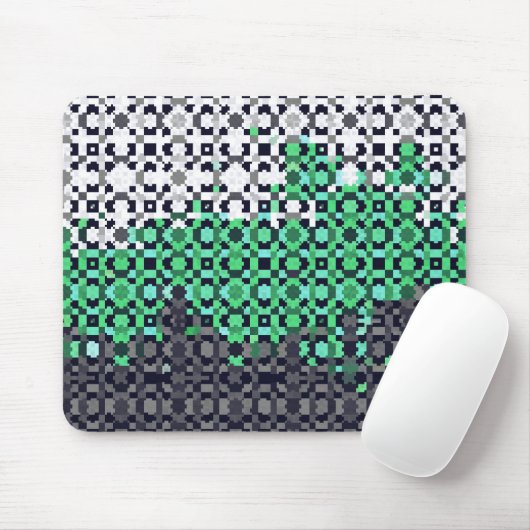 Tapis De Souris Drapeau de fierté Neutrois Abstrait Pixelisé Tripa (Avec souris)