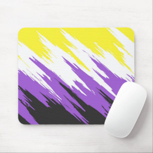 Tapis De Souris Drapeau de fierté non binaire funky grunge zigzag