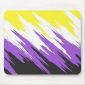 Tapis De Souris Drapeau de fierté non binaire funky grunge zigzag (Devant)