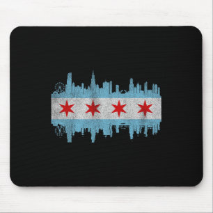 Tapis De Souris Drapeau de la skyline de la ville de Chicago - Chi