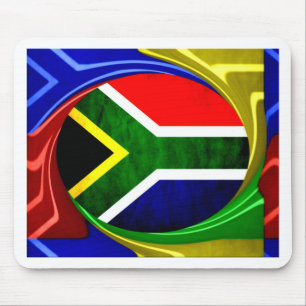 Tapis De Souris Drapeau de l'Afrique du Sud : motif de tourbillon
