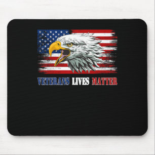 Tapis De Souris Drapeau de l'aigle américain vétéran vieux grinche