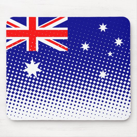 Tapis De Souris Drapeau De L'Australie Avec Effet Halftone (Devant)