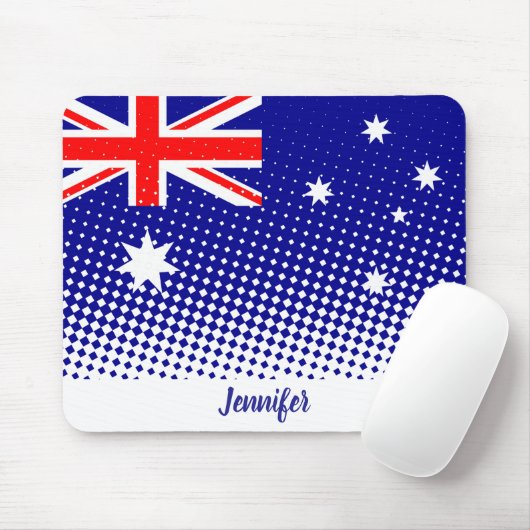 Tapis De Souris Drapeau De L'Australie Avec Effet Halftone Nom Per (Avec souris)