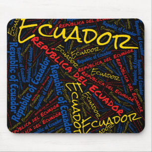 Tapis De Souris Drapeau de l'Equateur couleurs Patriotique