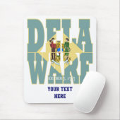 Tapis De Souris drapeau de l'État du Delaware texte (Avec souris)