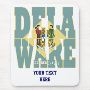 Tapis De Souris drapeau de l'État du Delaware texte