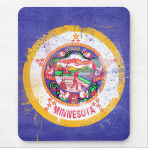 Tapis De Souris Drapeau de l'État du Minnesota en détresse