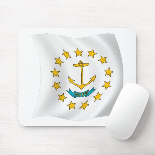Tapis De Souris Drapeau de l'île Rhode Mousepad (Avec souris)