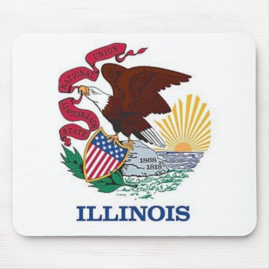 Tapis De Souris Drapeau de l'Illinois (Devant)