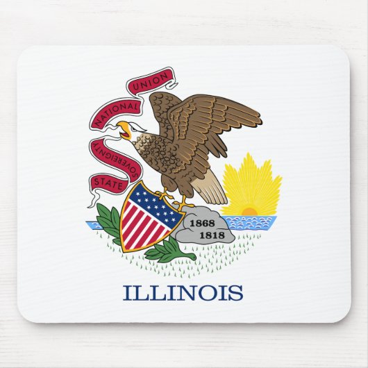 Tapis De Souris Drapeau de l'Illinois (Devant)