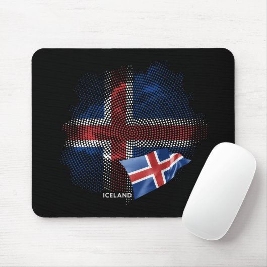 Tapis De Souris Drapeau de l'Islande (Avec souris)