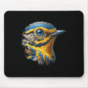 Tapis De Souris Drapeau de l'Ukraine Animal national Rossignol phi