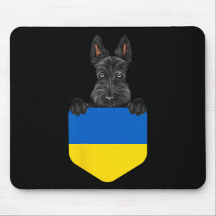 Tapis De Souris Drapeau de l'Ukraine Terrier Écossais Chien Dans L