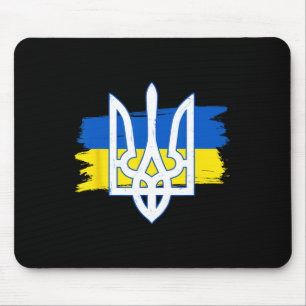 Tapis De Souris Drapeau de l'Ukraine Trident - Tryzub Ukrainien Pa