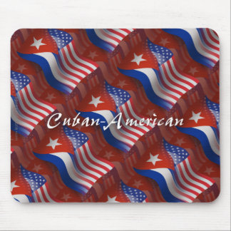 Tapis De Souris Drapeau de ondulation Cubain-Américain