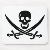 Tapis De Souris Drapeau de pirate Crâne croisé épées (Devant)