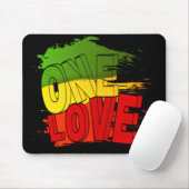 Tapis De Souris Drapeau de reggae, One Love, Rasta (Avec souris)