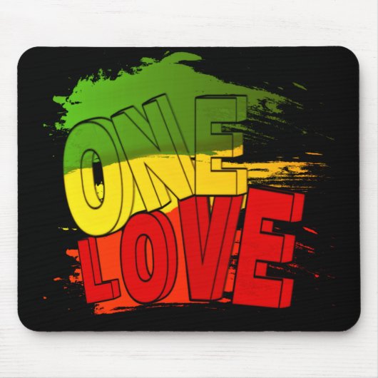Tapis De Souris Drapeau de reggae, One Love, Rasta (Devant)