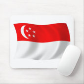 Tapis de souris Drapeau de Singapour (Avec souris)