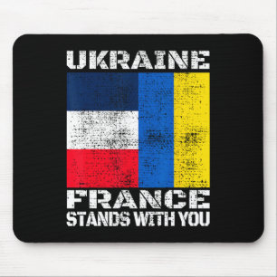 Tapis De Souris Drapeau de soutien France l'Ukraine est avec vous