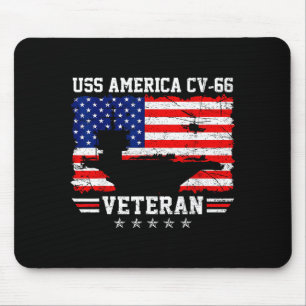 Tapis De Souris Drapeau de vétéran du porte-avions USS America CV-