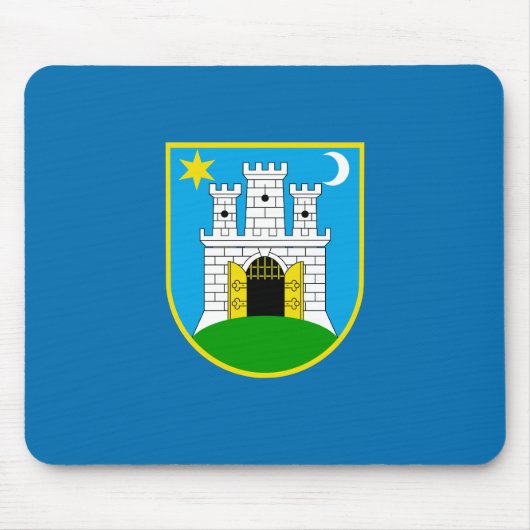 Tapis De Souris Drapeau de Zagreb, Croatie Souris (Devant)