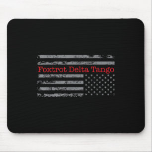 Tapis De Souris Drapeau Delta Tango Foxtrot Vintage vers le bas Us