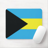 Tapis De Souris Drapeau des Bahamas en bleu, noir et jaune (Avec souris)