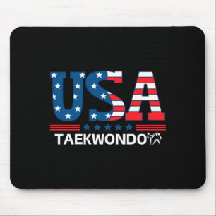 Tapis De Souris Drapeau des États-Unis Hommes Taekwondo Usa Équipe